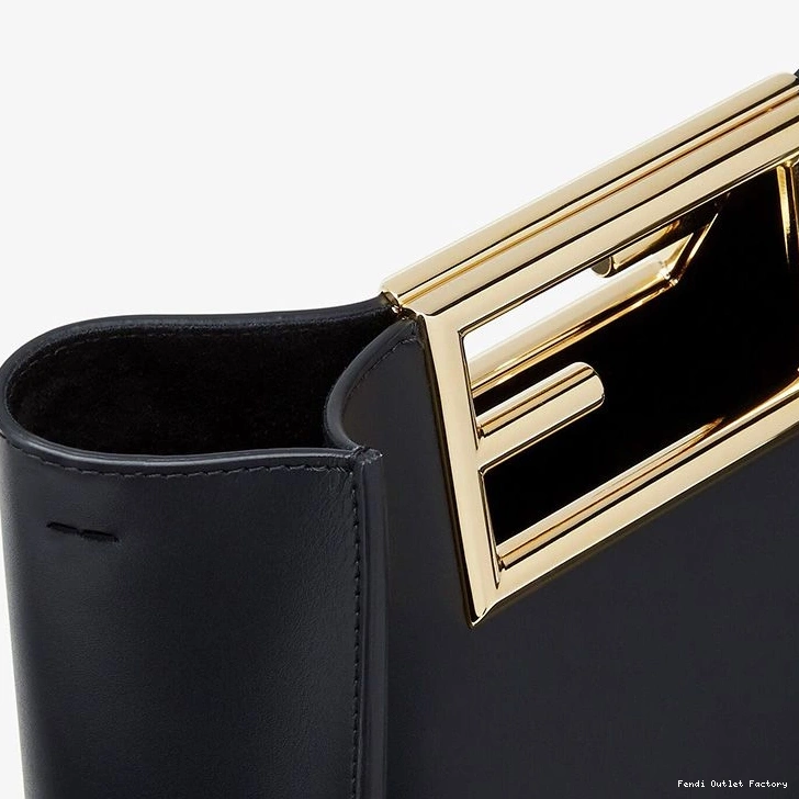 Affordable HOT Way Leather Black In Fendi Bag Calf Small 0808